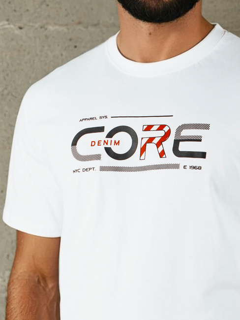 Koszulka męska z nadrukiem biała Dstreet RX5418