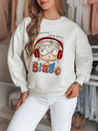 Bluza damska oversize z nadrukiem LALA VIBE szara Dstreet BY1503
