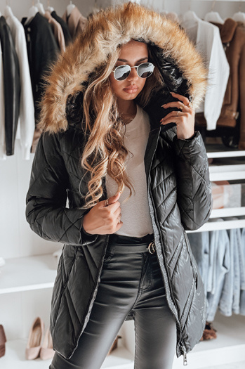 Kurtka zimowa damska pikowana SOLARIS czarna Dstreet TY4007