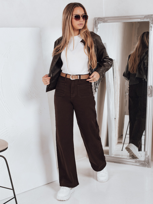 Jeasny dasmkie wide leg brązowe Dstreet UY2842