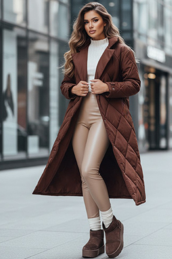 Kurtka damska WARMISSA pikowana brązowa Dstreet TY4917z