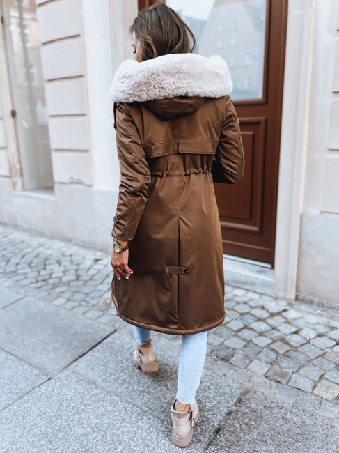 Kurtka zimowa damska parka HARPERSOFT brązowa Dstreet TY3686