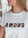 T-shirt damskie z haftem AMOROSA biały Dstreet RY2856