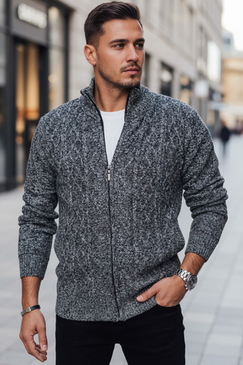 Sweter męski rozpinany szary Dstreet WX2251z
