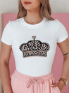 T-shirt damski z koroną BLINGESSO biały Dstreet RY2878