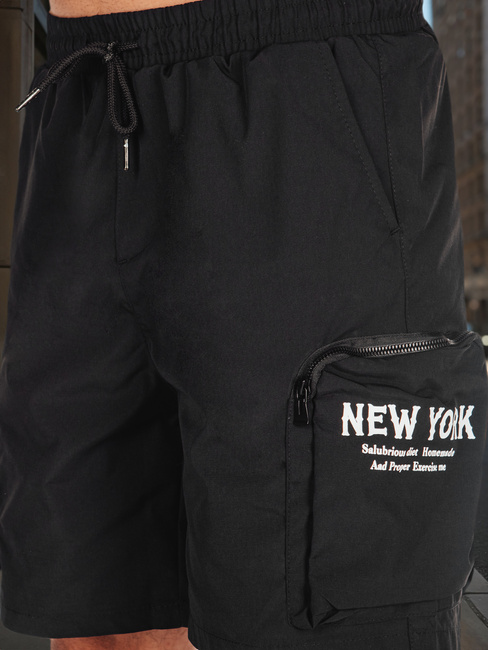 Spodenki męskie materiałowe bojówki czarne Dstreet SX2509