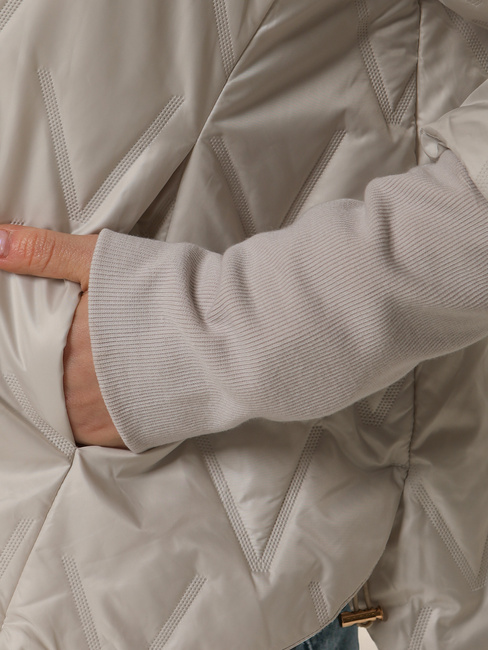 Kurtka damska przejściowa pikowana z kapturem szara Dstreet TY5560