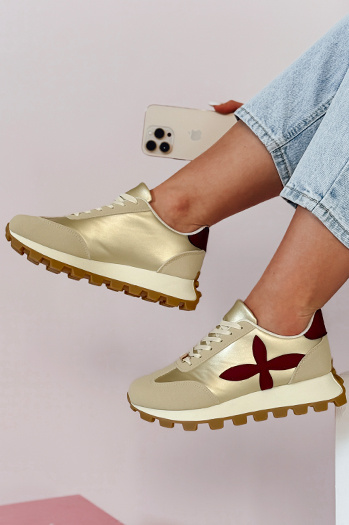 Sportowe sneakersy damskie FLEXIMOT bordowe Dstreet ZY0904