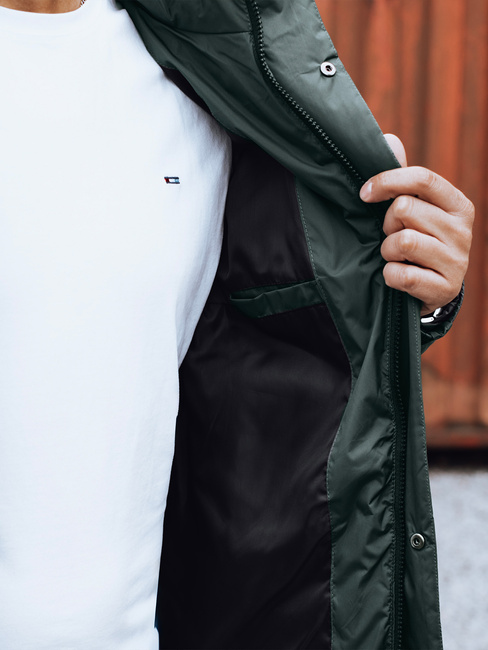 Kurtka męska zimowa z odpinanym kapturem zielona Dstreet TX4832