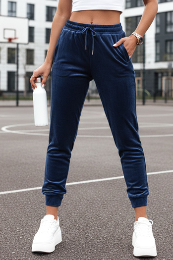 Spodnie damskie dresowe welurowe niebieskie Dstreet UY2836