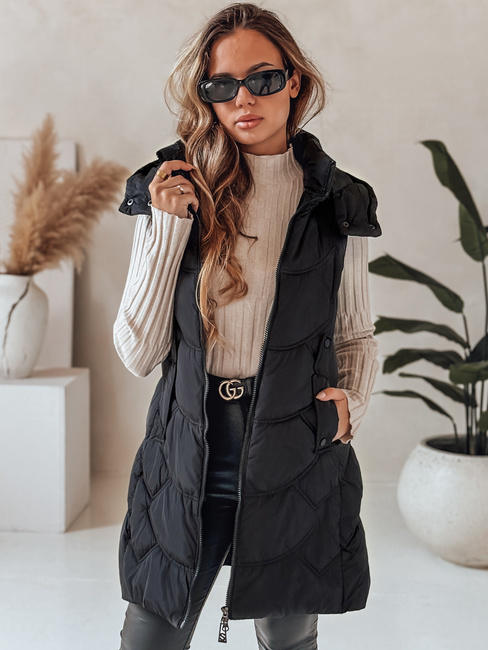 Kamizelka damska ocieplana pikowana czarna Dstreet TY5101