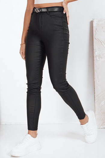 Jeansy damskie woskowane czarne Dstreet UY2761