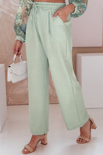 Spodnie damskie wide leg MILLIVIO zielone Dstreet UY2662