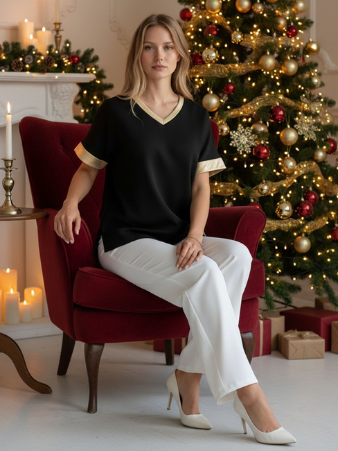 Bluzka damska oversize SHINE LOVE czarna Dstreet RY2912z