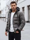Kurtka męska zimowa pikowana z kapturem szara Dstreet TX5073