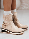 Botki damskie z kożuszkiem beżowe Dstreet ZY1249