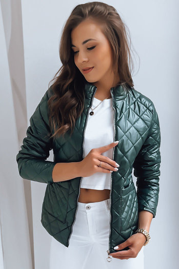 Kurtka przejściowa damska pikowana ciemnozielona MIRIA Dstreet TY2538z