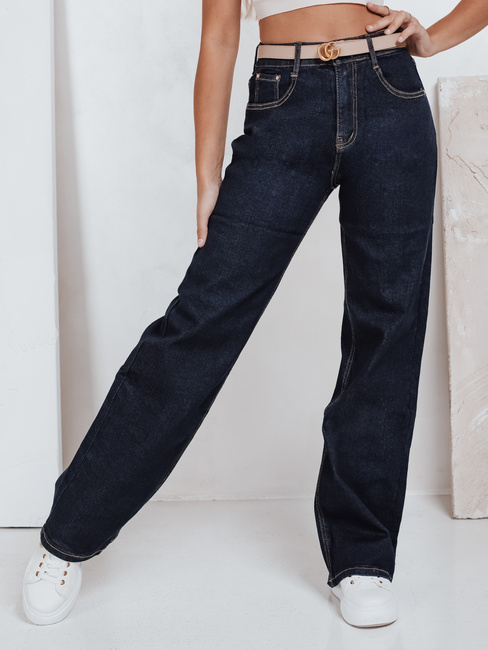 Jeansy damskie wide leg granatowe Dstreet UY2769