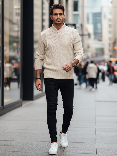 Sweter męski beżowy Dstreet WX2258z