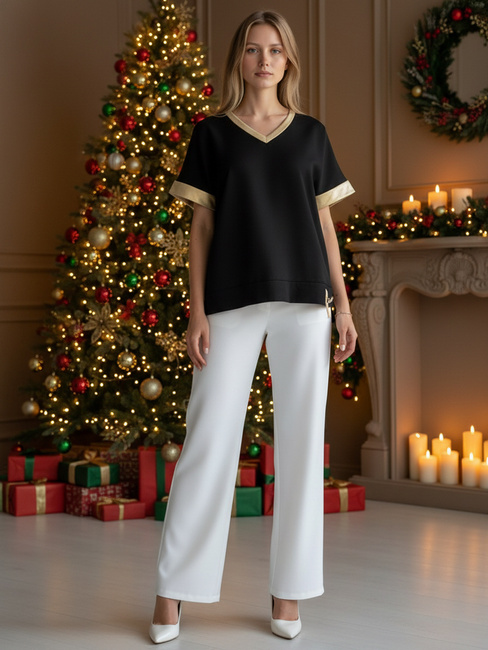 Bluzka damska oversize SHINE LOVE czarna Dstreet RY2912z