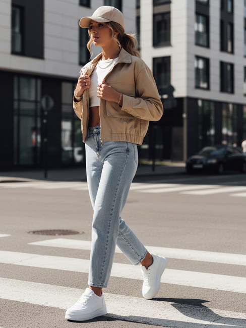 Kurtka damska przejściowa ISTAN ciemnobeżowa Dstreet TY4184