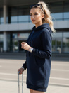 Bluza damska długa z kapturem oversize TIMMY granatowa Dstreet EY1936