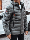 Kurtka męska zimowa pikowana z kapturem grafitowa Dstreet TX5057