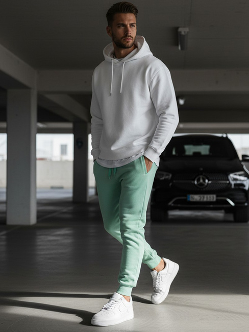 Spodnie męskie dresowe miętowe Dstreet UX3371