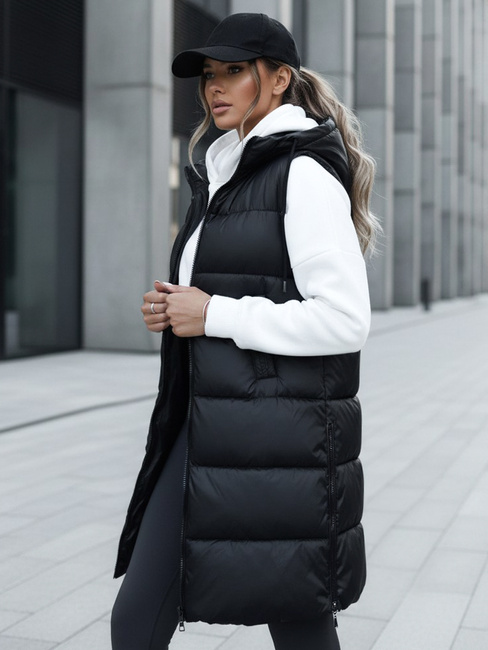 Pikowana kamizelka damska FAR AWAY czarna Dstreet TY3748