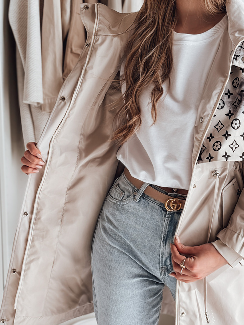 Kurtka przejściowa damska parka FERIPARKA beżowa Dstreet TY4874