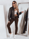 Jeansy damskie slim tapered brązowe Dstreet UY2843