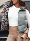 Kamizelka damska LEOVELLA przejściowa krótka pikowana dwustronna srebrna Dstreet TY5497