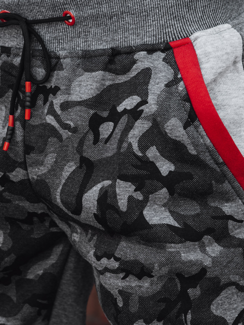 Spodnie męskie dresowe camo antracytowe Dstreet UX4427