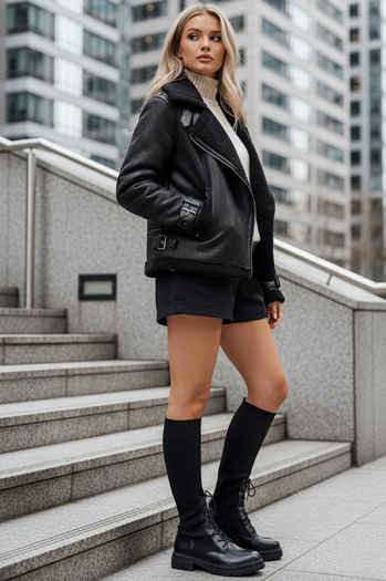 Kozaki damskie skarpetkowe czarne Dstreet ZY1014