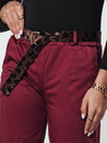 Spodnie damskie one size LEOCINCIN z paskiem bordowe Dstreet UY2261