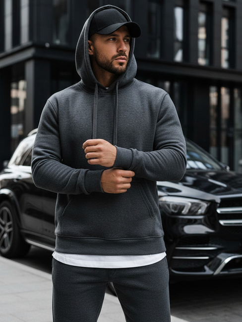 Bluza męska z kapturem antracytowa BX2085