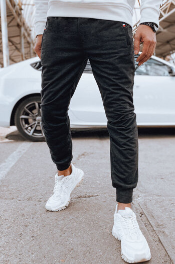 Spodnie męskie dresowe joggery grafitowe Dstreet UX4122