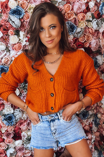 Sweter damski SISTERS pomarańczowy Dstreet MY1961z