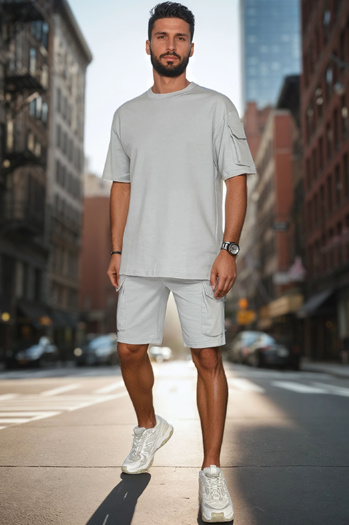 Komplet męski basic szary Dstreet AX0797