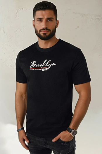 Koszulka męska z nadrukiem czarna Dstreet RX5403