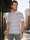 Koszulka męska polo w paski biała Dstreet PX0638