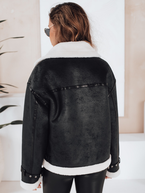 Kurtka damska z kożuchem czarna Dstreet TY5125