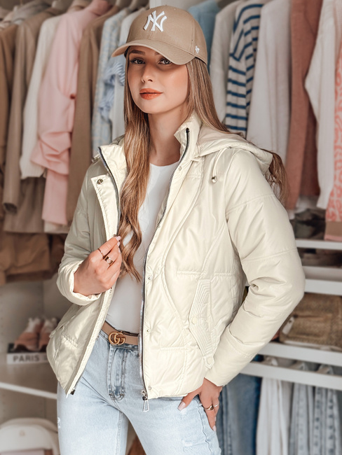 Kurtka przejściowa damska pikowana MARISSIA biała Dstreet TY4850