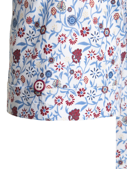 Koszula męska we wzory slim z krótkim rękawem biała Dstreet KX1069