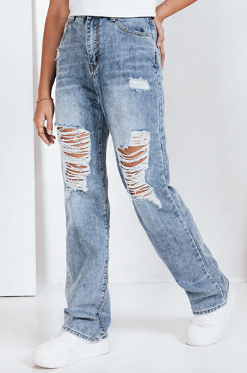 Spodnie jeansowe damskie z dziurami niebieskie Dstreet UY2812