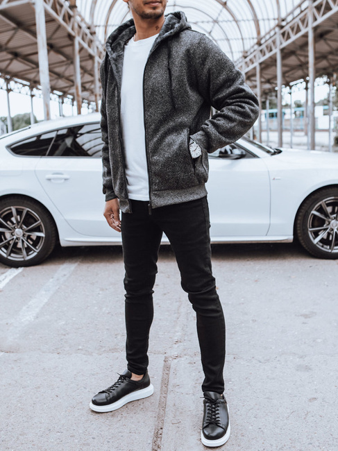 Rozpinana bluza męska ocieplana ciemnoszara Dstreet BX5598