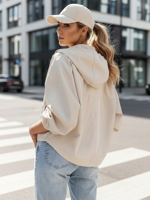 Kurtka damska oversize CATRAL jasnobeżowa Dstreet TY4191