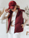 Kamizelka damska pikowana LIKEHUGS bordowa Dstreet TY4976