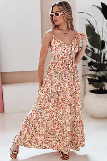 Sukienka maxi FLORALUSH w kwiaty czerwono-fioletowe Dstreet EY2637