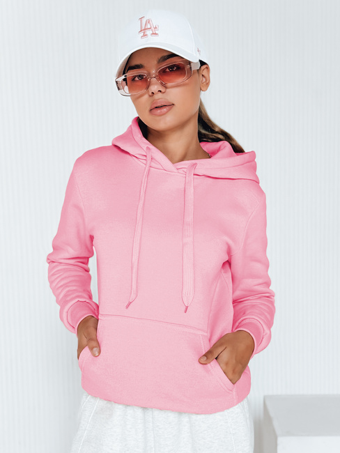 Bluza damska BASIC z kapturem różowa BY0174